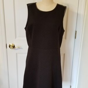 LOFT Black Quilted Sleeveless Dress